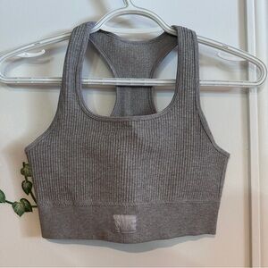 SVR Women's Charcoal Ribbed Sports Bra